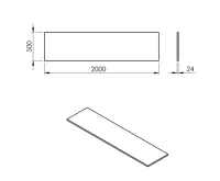 SAPHO PLATO deska Rockstone 2000x24x500mm, bílá mat (4)