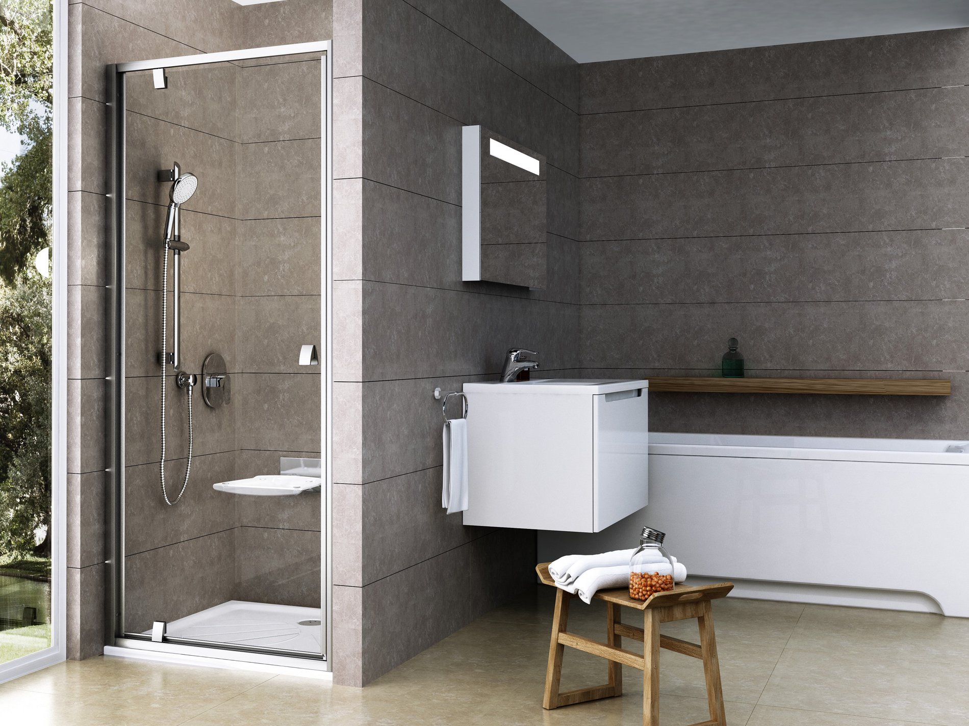 Ravak sprchové dveře pdop1-80 satin+transparent