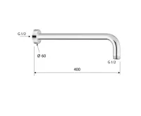 SAPHO Sprchové ramínko kulaté, 400mm, bílá mat (2)