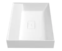 SAPHO GODIVA umyvadlo, litý mramor, 58x44cm, bez otvoru, bílá (4)