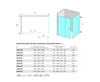 LIMA Sprchový kout, obdélník, 110x80 cm, chrom ALU, sklo Čiré (6)