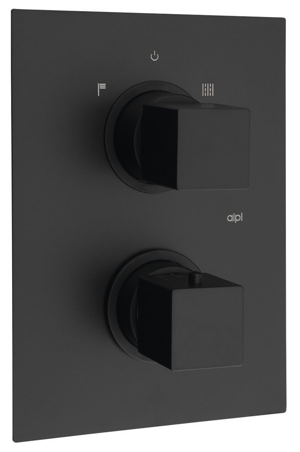 SAPHO DIMY podomítková sprchová termostatická baterie, 2 výstupy, černá mat