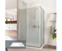 LIMA Sprchový kout, obdélník, 100x90 cm, chrom ALU, sklo Point, vanička z litého mramoru LIMA Sprchový kout, obdélník, 100x90 cm, chrom ALU, sklo Point, vanička z litého mramoru