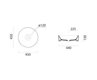 GSI KUBE X keramické umyvadlo na desku, průměr 45cm, creta mat (5)