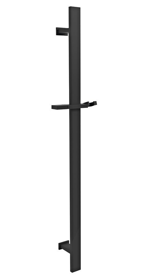 SAPHO Sprchová tyč, posuvný držák, hranatá, 700 mm, černá mat