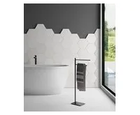 GEDY ARTU stojan na ručníky, hranatý, černá mat (1)