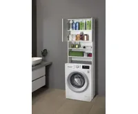 AQUALINE SIMPLEX ECO skříňka za pračku 63x25x190cm, bílá (7)
