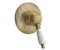 SAPHO KIRKÉ WHITE podomítková sprchová baterie, 1 výstup, bílá páčka, bronz