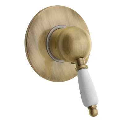 SAPHO KIRKÉ WHITE podomítková sprchová baterie, 1 výstup, bílá páčka, bronz