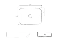 ISVEA INFINITY RECTANGLE keramické umyvadlo na desku, 50x36cm, bílá mat (5)