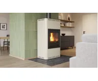 HS Flamingo Krbová kamna AQUAFLAM ® 17 s výměníkem - krémová, automatická regulace (21)