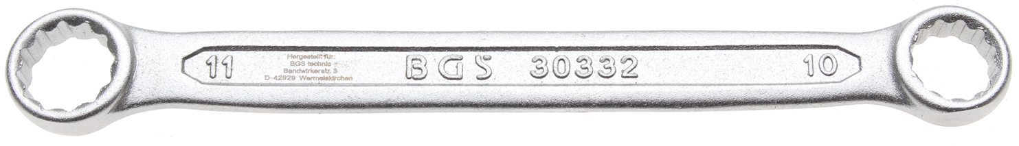 BGS Klíč očkový oboustranný, velmi plochý, 10x11 mm