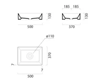 GSI KUBE X keramické umyvadlo na desku, 50x37cm, ghiaccio mat (5)