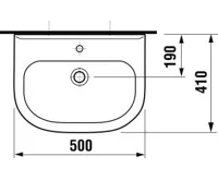 JIKA OLYMP Umyvadlo 50cm bez otvoru pro baterii (1)