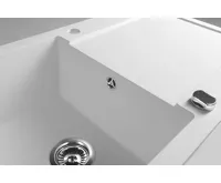 SAPHO Granitový vestavný dřez s odkapem, 97x50cm, bílá (5)