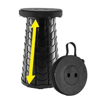 HomeLife Teleskopická stolička SMARTY, černá