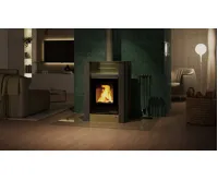 HS Flamingo Krbová kamna AQUAFLAM VARIO ® LEND 11kW olivová (teplovzdušná verze) (15)