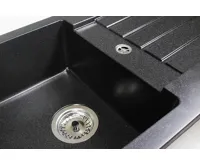 GRANISIL ARCOS 770.0 Granitový dřez s odkapem, černý (15)