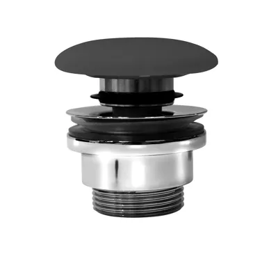 GSI GSI umyvadlová výpust 5/4“, click-clack, keramická zátka, 5-65mm, černá mat