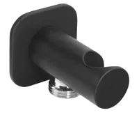 SAPHO Držák sprchy kulatý, pevný, s vyústěním, černá mat SAPHO Držák sprchy kulatý, pevný, s vyústěním, černá mat