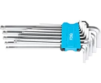 BGS Sada zahnutých klíčů, velmi dlouhé, vnitřní šestihran / vnitřní šestihran s kulovou hlav BGS Sada zahnutých klíčů, velmi dlouhé, vnitřní šestihran / vnitřní šestihran s kulovou hlav