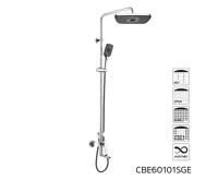 Sprchový set EVE, vanová baterie s talířovou hranatou sprchou, černá (7)