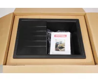 GRANISIL LAGO 680.0 Granitový dřez s odkapem, černý (18)