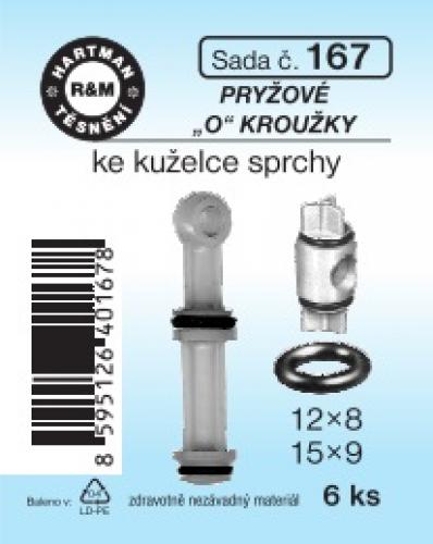 Hartman sada č. 167: sada "o" kr. kužel. sprchy - 12x8 + 15x9
