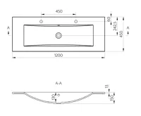 SAPHO YUKON dvojumyvadlo, litý mramor, 120x45cm, bílá (8)