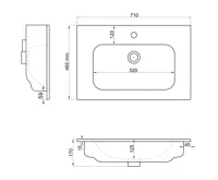 SAPHO PIEDRA keramické umyvadlo nábytkové 71x46,5cm, bílá (9)
