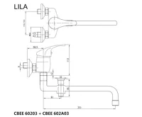 LILA baterie CBEE602A03 vanová nástěnná do bytového jádra 100 mm bez příslušenství (1)