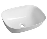 SAPHO REIKO umyvadlo na desku, litý mramor, 46x32cm, bílá