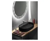 ISVEA INFINITY OVAL keramické umyvadlo na desku, 60x40cm, černá mat (1)