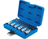 BGS Hlavice zástrčné 1/2" T-profil T45-T70 + bity T10-T70, sada 27dílů (2)