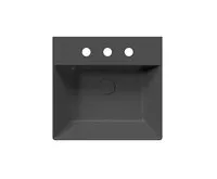 GSI KUBE X keramické umyvadlo 50x47cm, 3 otvory, černá mat (1)