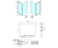 POLYSAN EASY obdélník/čtverec sprchový kout pivot dveře 900-1000x1000mm L/P variant, sklo Brick (6)