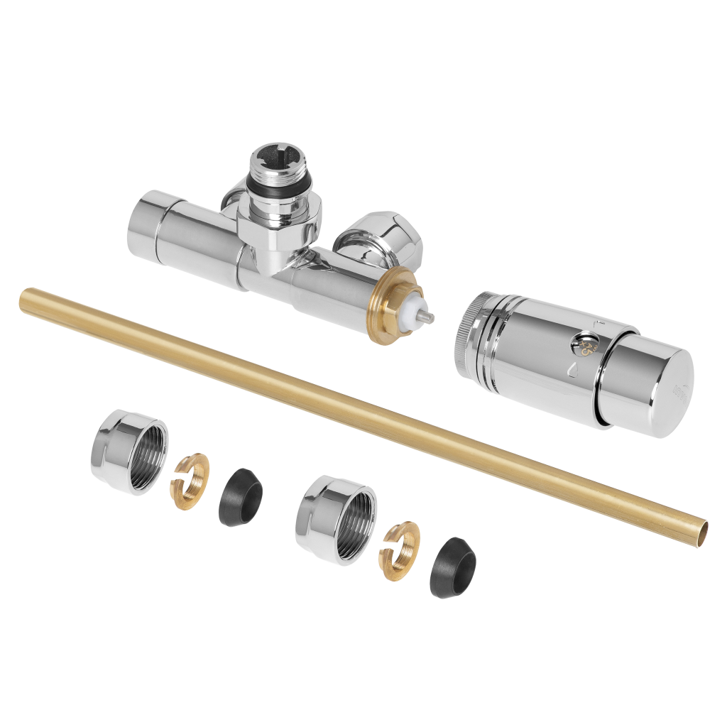 Invena sada spodního jednobodového připojení 50 mm, l/p, chrom (cz-87-015)