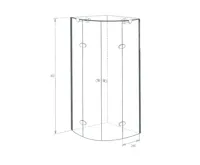 PROFI-RICH  sprchový kout  čtvrtkruh 90x90x190 chrom - sklo - point (2)