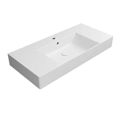 GSI KUBE X keramické umyvadlo 100x47cm, s odkládacími plochami, bílá mat