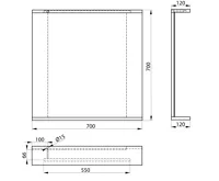 AQUALINE KORIN STRIP zrcadlo s LED osvětlením 70x70x12cm (2)