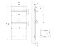 SAPHO ENIS koupelnový sálavý topný panel 600W, 590x1200 mm, držáky ručníků, IP44, černá mat (7)