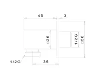 SAPHO Vývod sprchy, hranatý, tenká krytka, černá mat (2)