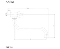 Umyvadlový kohoutek nástěnný, Kasia, s ramínkem otočným ø 18 mm - 200 mm, chrom (1)