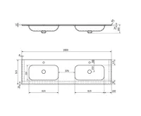 SAPHO ARUBA dvojumyvadlo, Rockstone, 190x51,5cm, bílá mat (6)