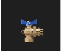 WIGELL Kulový kohout modrý mosazný 1" rohový se šroubením k rozdělovači WIGELL Kulový kohout modrý mosazný 1" rohový se šroubením k rozdělovači