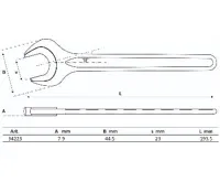 BGS Klíč plochý 23,0 mm, jednostranný (1)