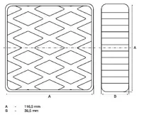 BGS Gumová podložka, pro zvedací plošiny, 116,5 x 116,5 x 36,5 mm (1)