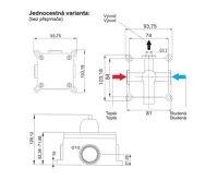 Sprchová baterie podomítková bez přepínače, Mada, Mbox, oválný kryt, chrom (4)