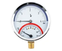 Termomanometr 81mm 0-4 bar, 0-120°C, spodní vývod 1/2"