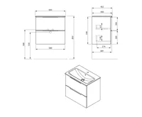 SAPHO CIRASA umyvadlová skříňka 58x54x39cm, borovice rustik (5)